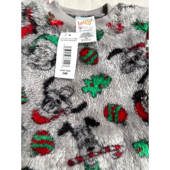 Disney Baby's Mickey Mouse CHRISTMAS Sherpa Fleece Set 24 Mo Unisex Infant NWT - Picture 2 of 8